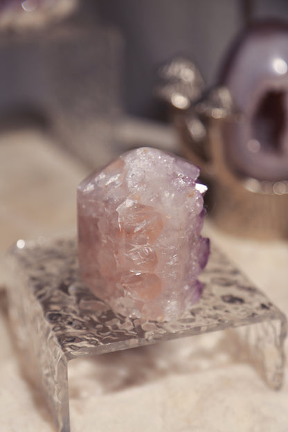 Jelly Pink Druzy Rainbow Amethyst Tower