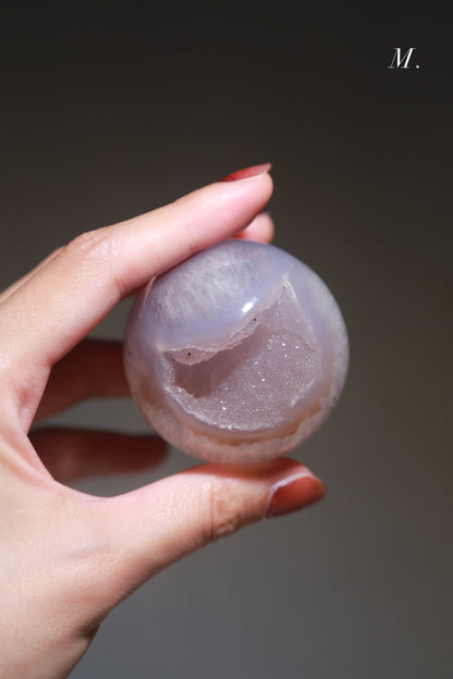 Banded Druzy Agate Geode Sphere