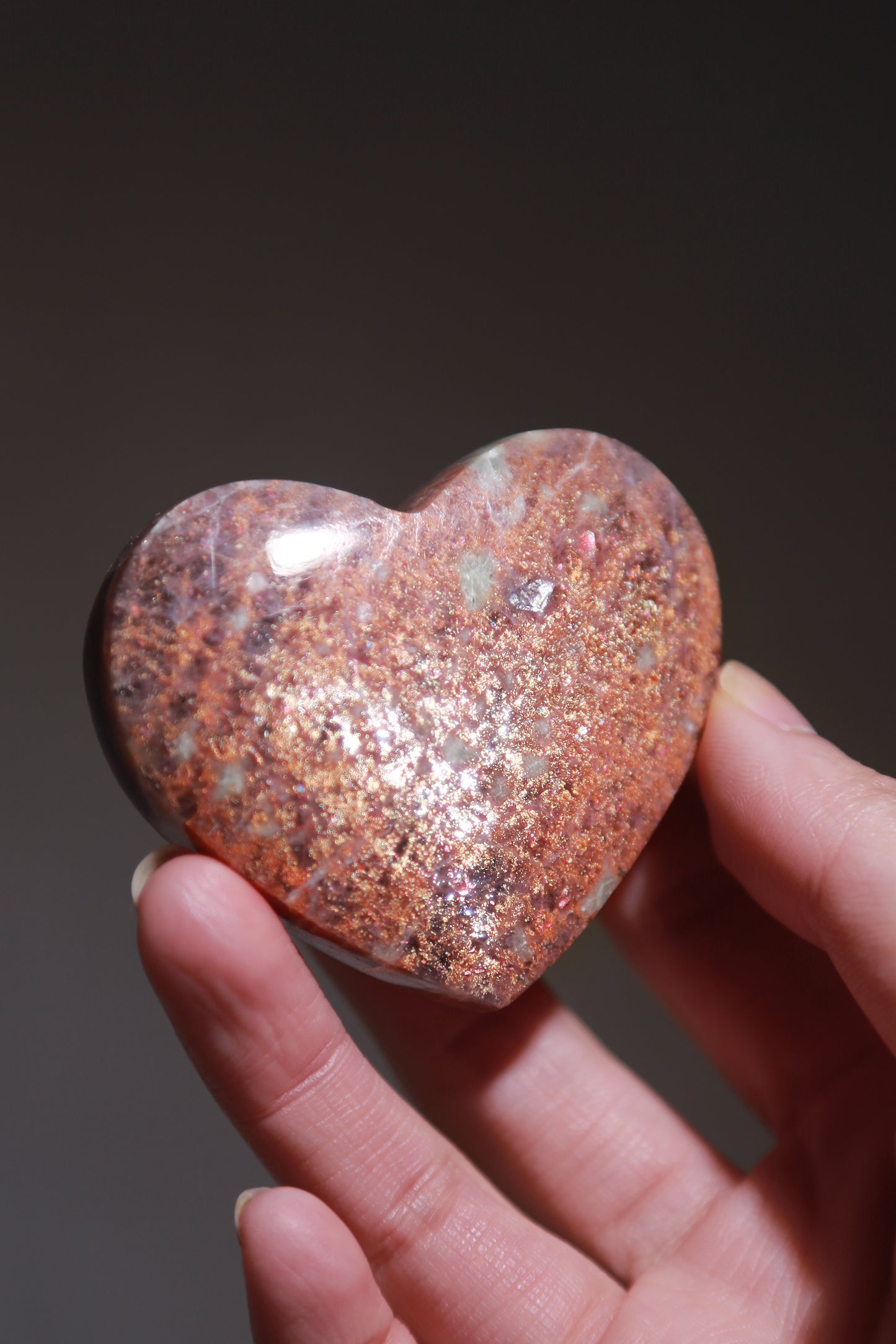 High Quality Iolite Sunstone Heart