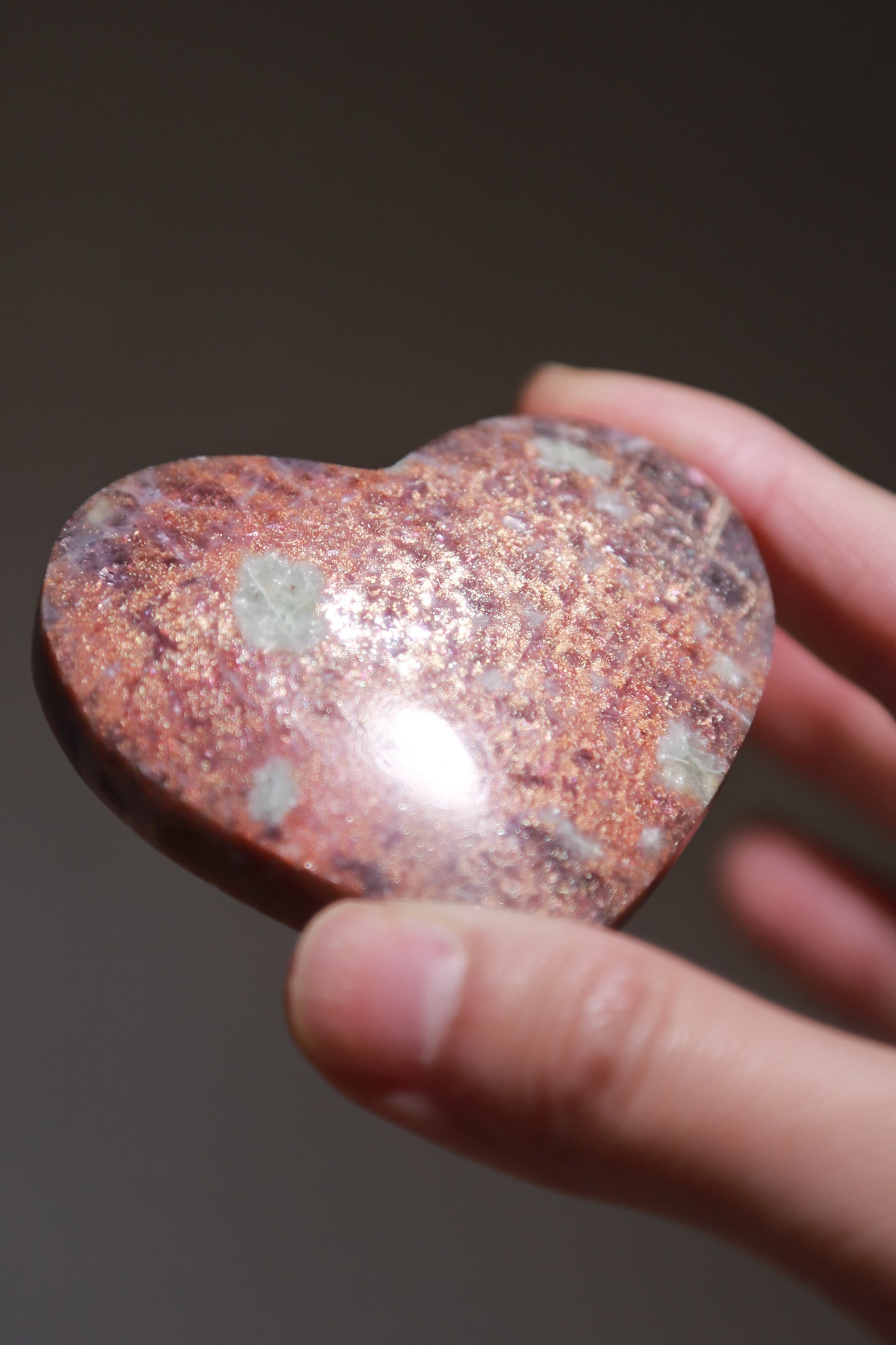 High Quality Iolite Sunstone Heart