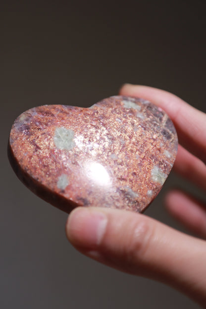 High Quality Iolite Sunstone Heart