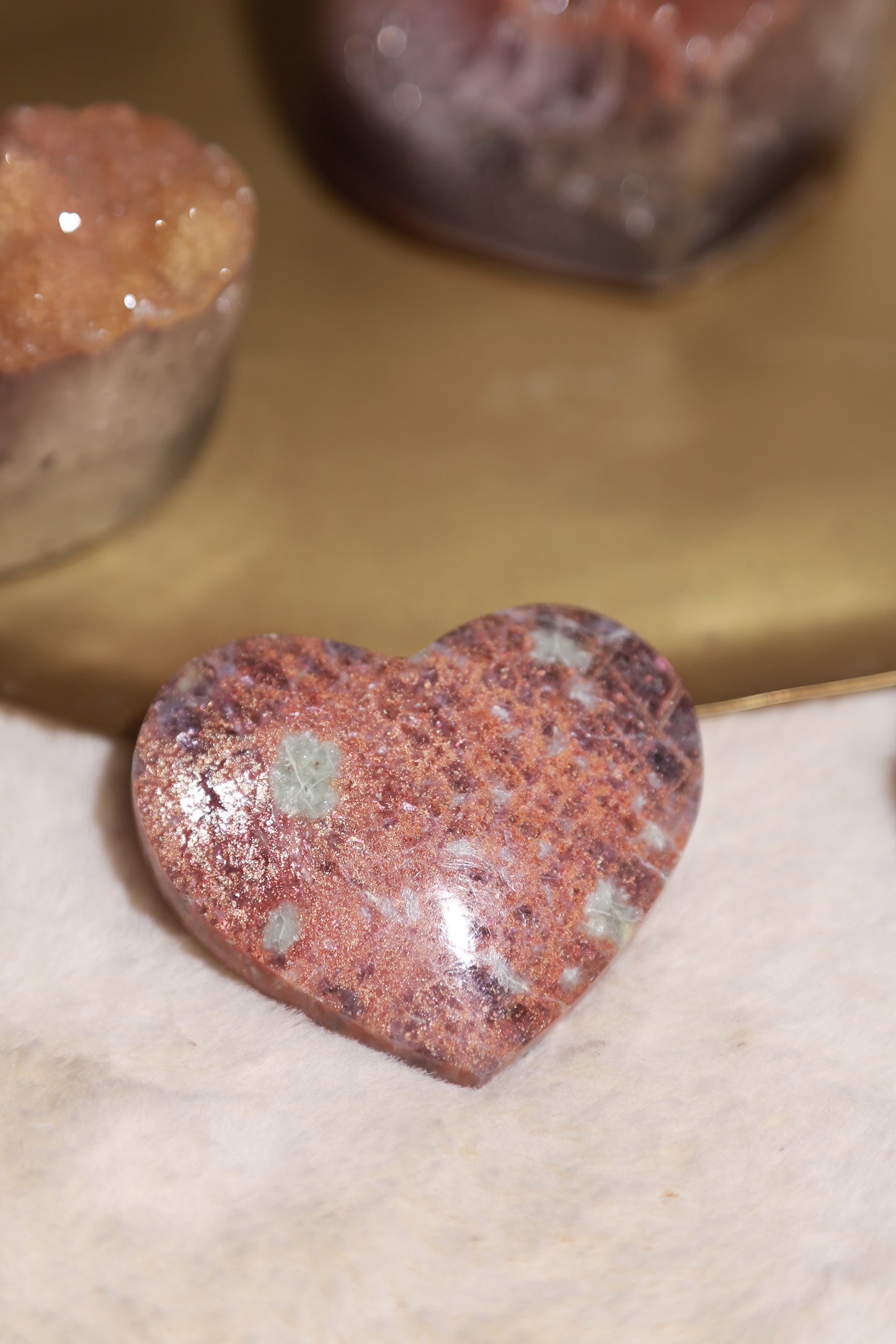 High Quality Iolite Sunstone Heart