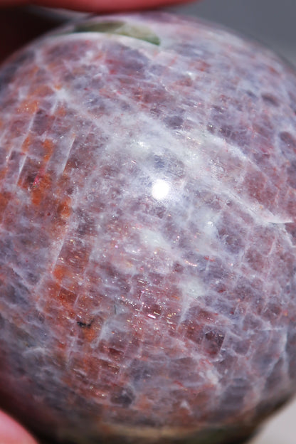 High Quality Iolite Sunstone Sphere with Green Tourmaline