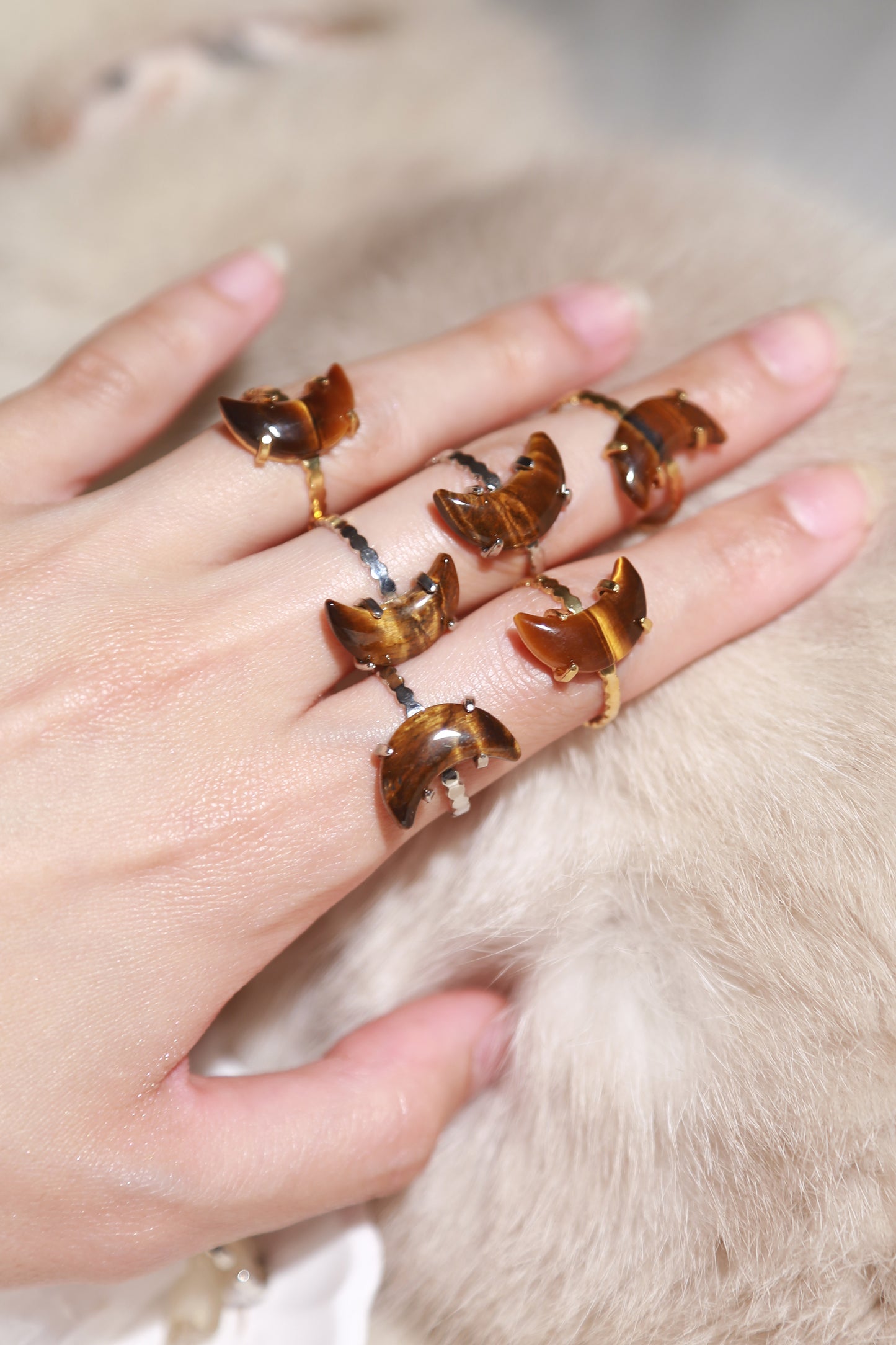 Tiger's Eye Moon Lace Ring