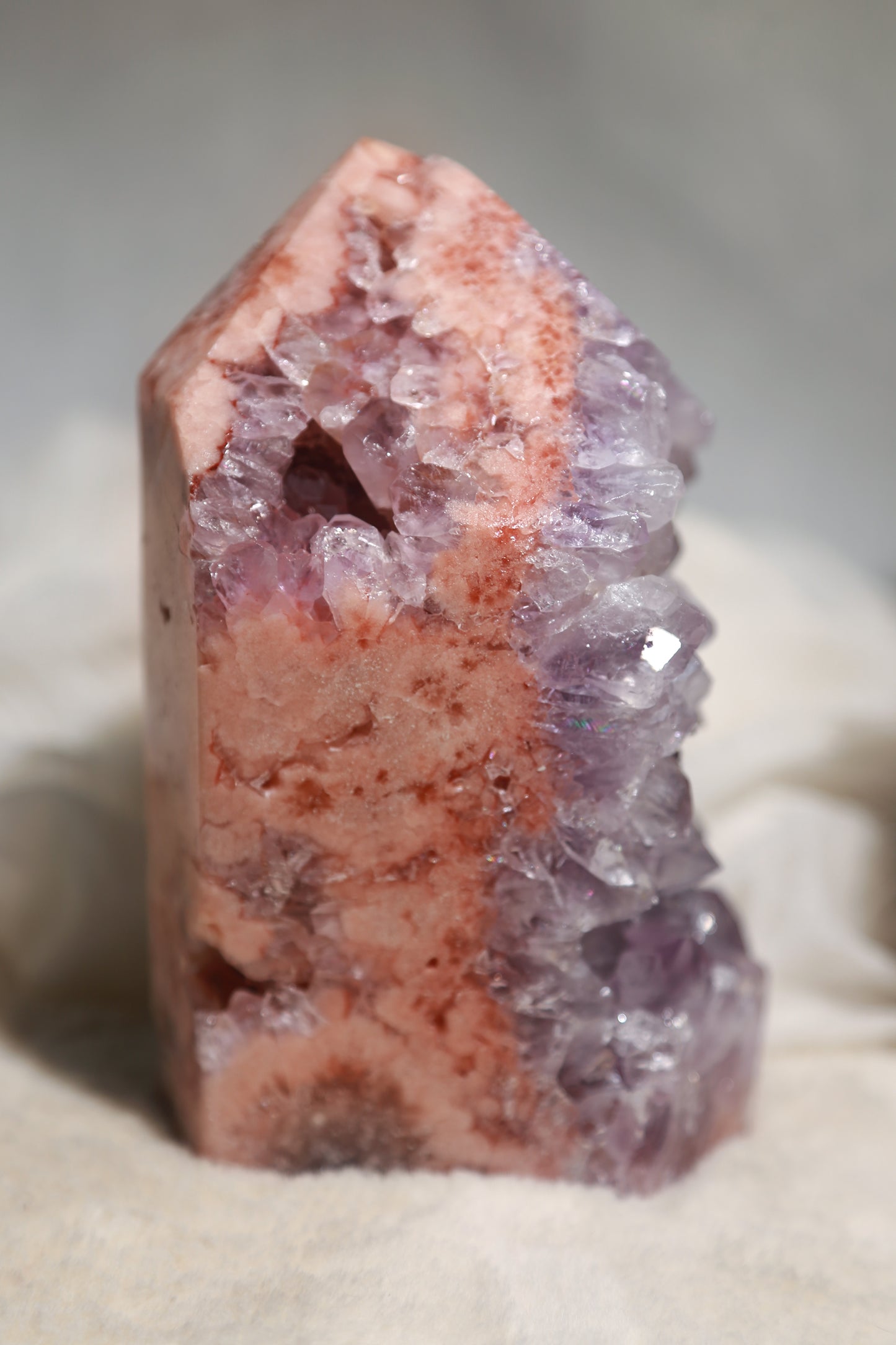 Purple Druzy Pink Amethyst Statement Tower [D]