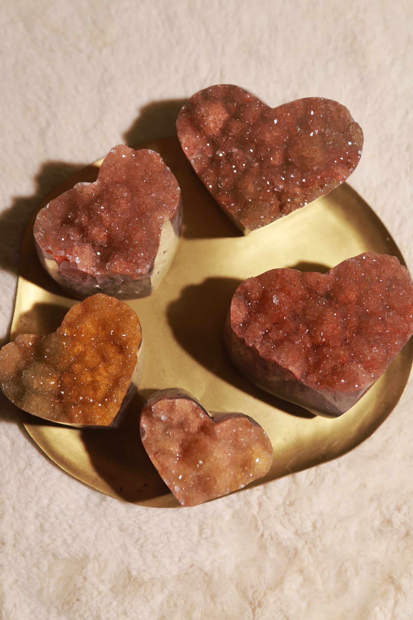 Yellow / Grapefruit Druzy Amethyst Heart