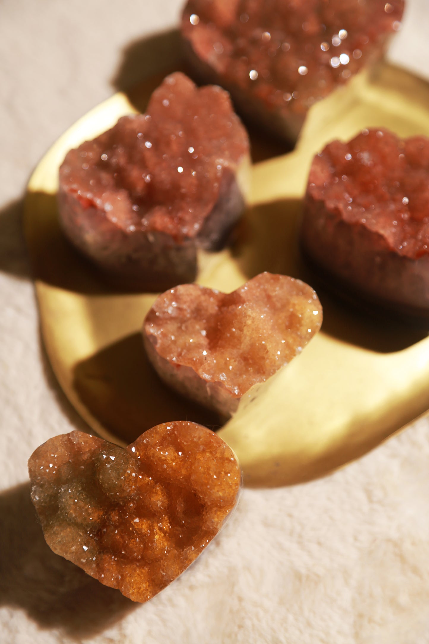 Yellow / Grapefruit Druzy Amethyst Heart