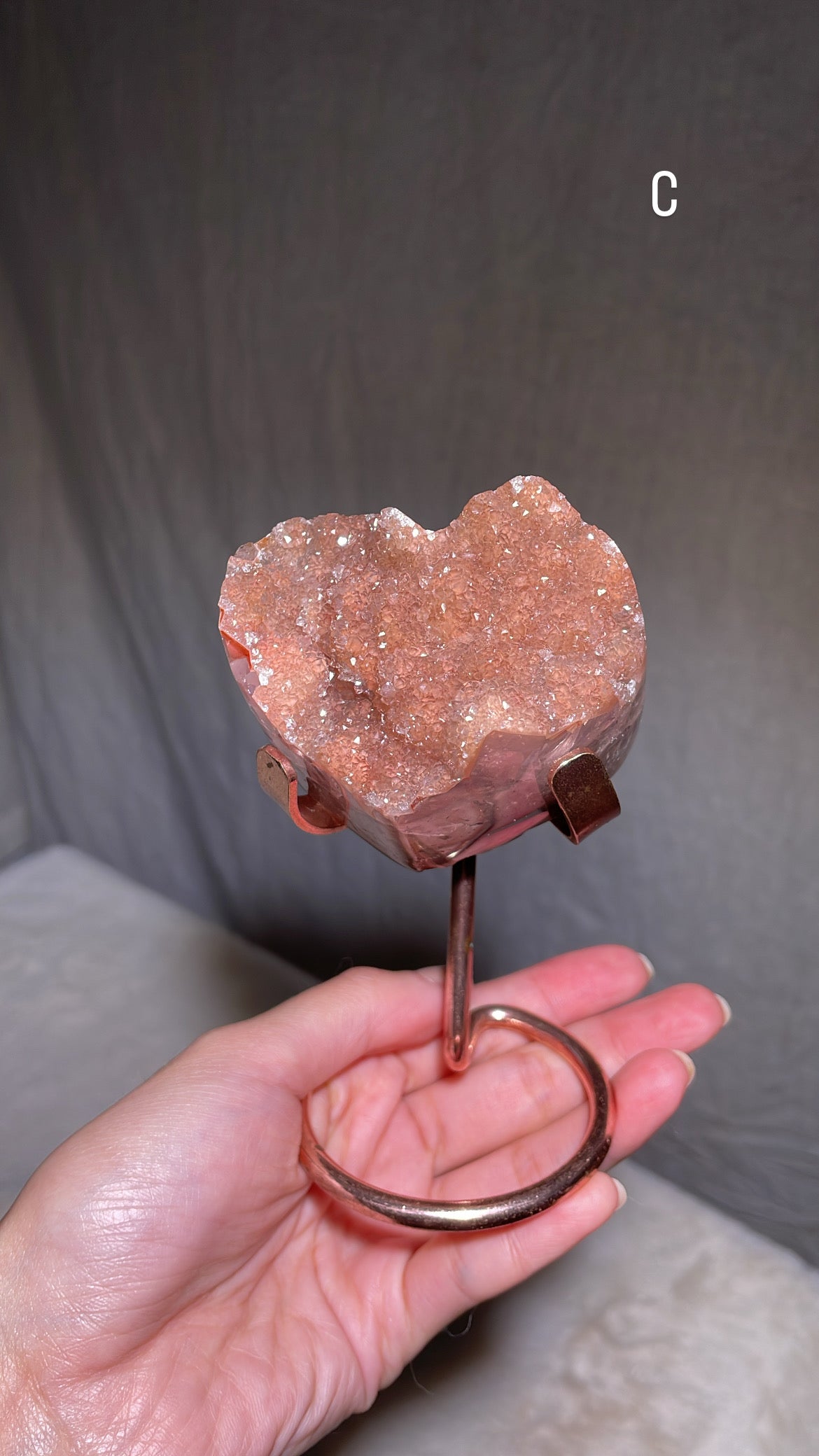 Yellow / Grapefruit Druzy Amethyst Heart