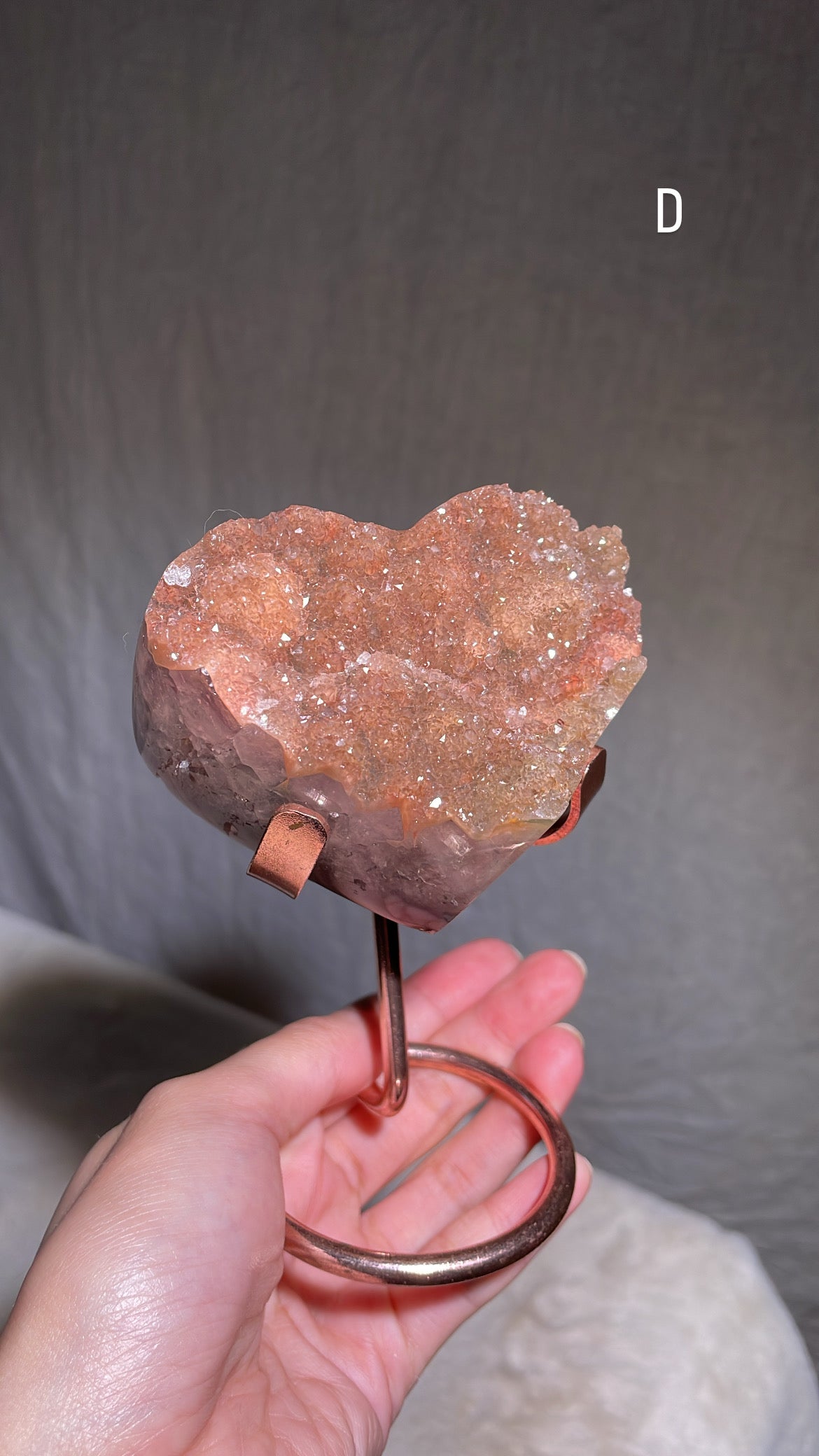 Yellow / Grapefruit Druzy Amethyst Heart